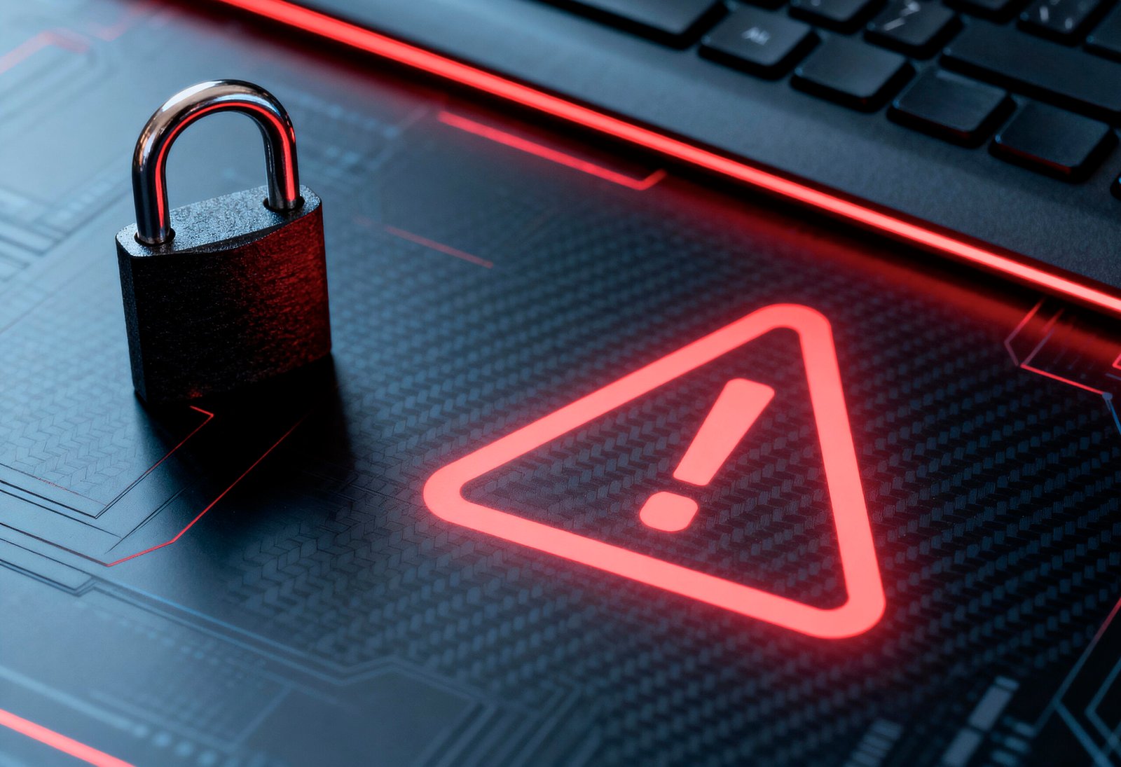 cybersecurity warning padlock red exclamation mark scaled